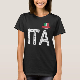 Italy Italia Human-Flag Letter I and T and A Italy T-Shirt