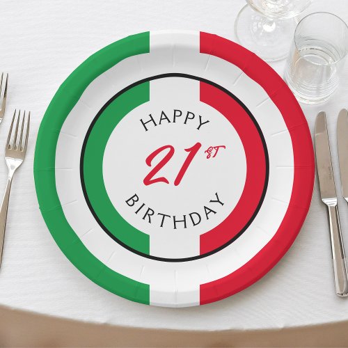 Italy Italia Italian Flag Happy Birthday Paper Plates