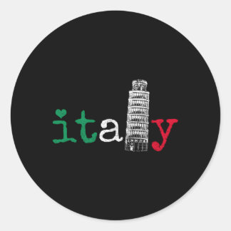 Italy Italia Italian Flag Pride Leaning Tower Of P Classic Round Sticker