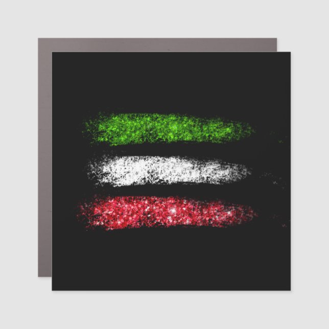 *~* ITALY ITALIA Simple Abstract ITALIAN Flag Car Magnet (Front)