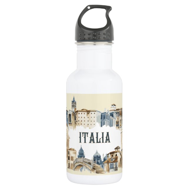 Italy Italia Stainless Steel Water Bottle (Front)
