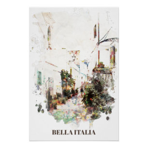 ** Italy Italia Street AP12 Plants Subdued Poster