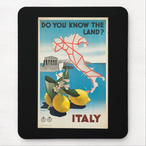 Italy _ Italia vintage travel Poster Mouse Pad