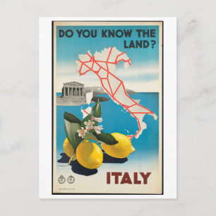 Italy - Italia vintage travel Poster Postcard