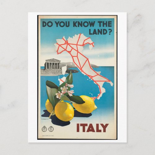 Italy _ Italia vintage travel Poster Postcard