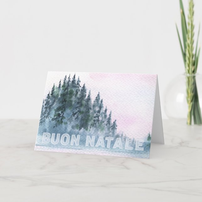 * Italy Italian Alps Buon Natale Christmas Card (Front)
