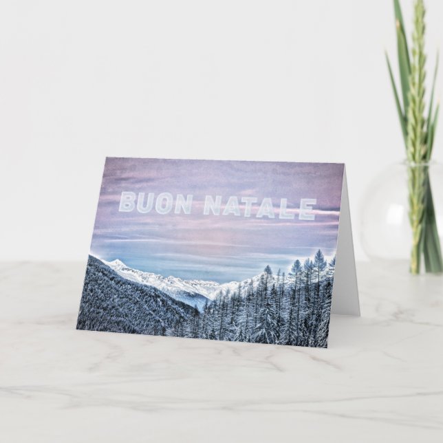 * Italy Italian ALPS Buon Natale Christmas Card (Front)