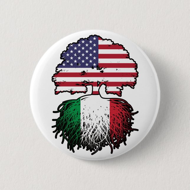 Italy Italian American USA United States America Button (Front)