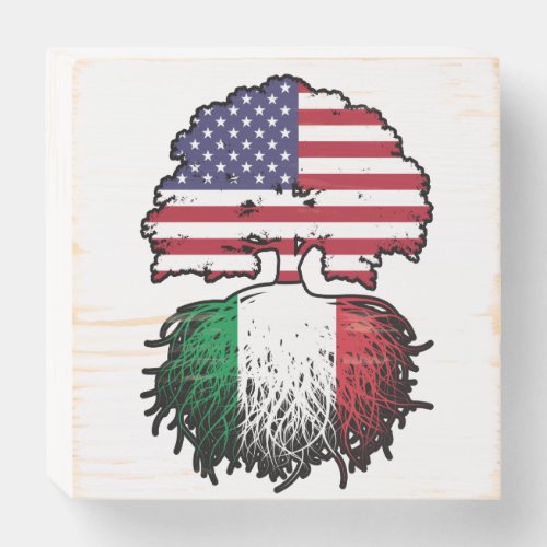 Italy Italian American USA United States America Wooden Box Sign