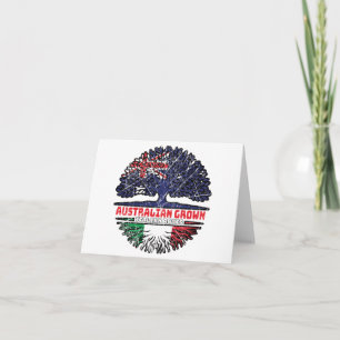 Italy Italian Australian Australia Tree Roots Flag Card