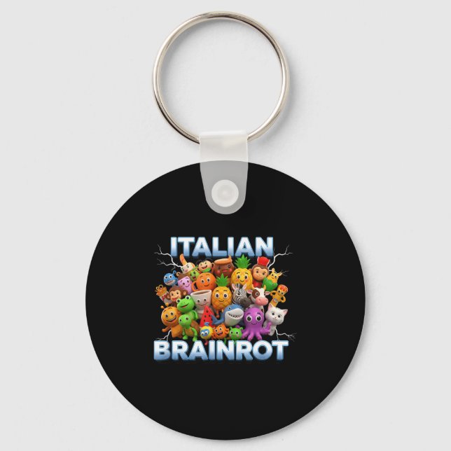 Italy Italian Brainrot Funny Meme Characters Trend Keychain (Front)