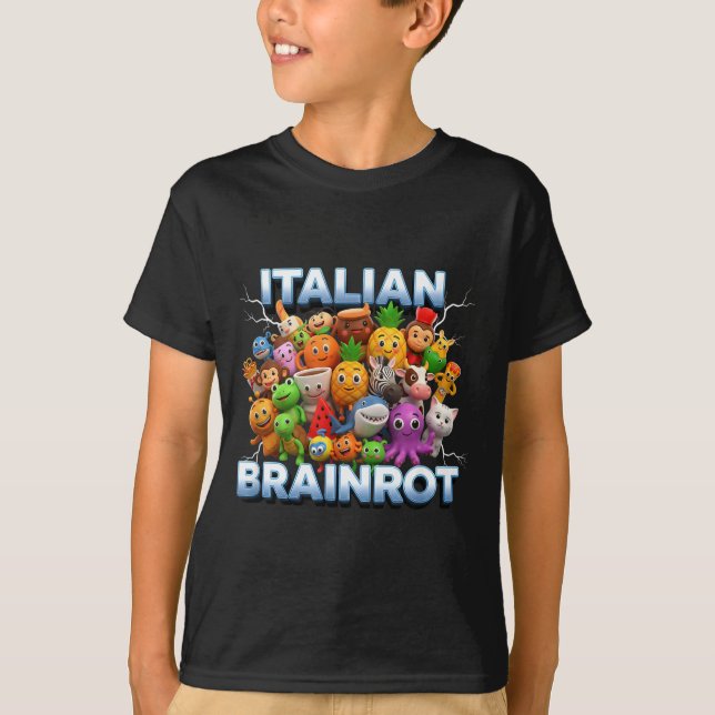 Italy Italian Brainrot Funny Meme Characters Trend T-Shirt (Front)