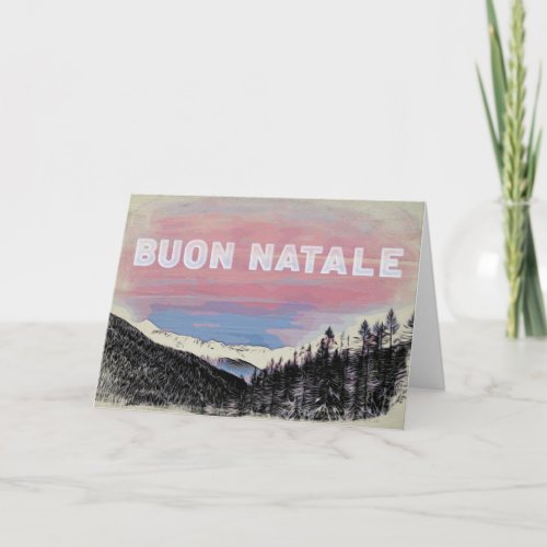 * Italy Italian Buon Natale Alps Christmas Card
