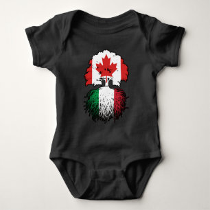 Italy Italian Canadian Canada Tree Roots Flag Baby Bodysuit