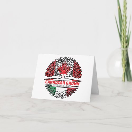 Italy Italian Canadian Canada Tree Roots Flag Card