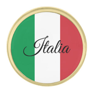 Italy & Italian Flag business fashion / sports fan Gold Finish Lapel Pin