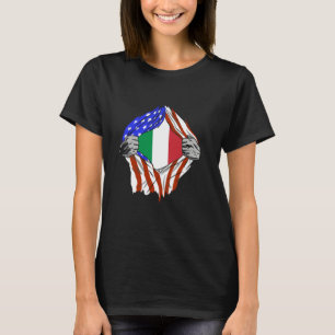 Italy Italian Flag Chest America Italian Roots Ita T-Shirt