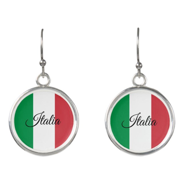 Italy & Italian flag fashion /sports patriots Earrings (Front)