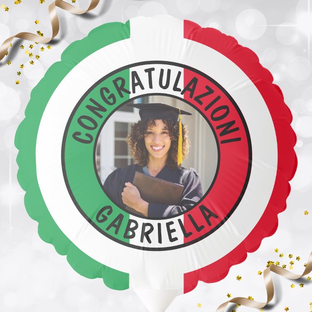 Italy Italian Flag Graduation Congratulations Balloon (Italy Italian flag congratulazioni congratulations balloon)