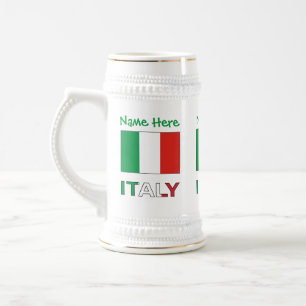 Italy Italian Flag Green Personalization  Beer Stein