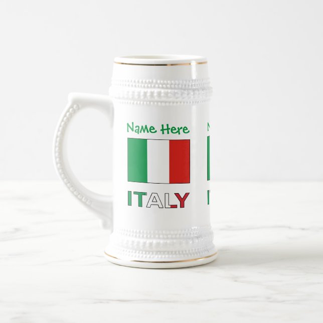 Italy Italian Flag Green Personalization  Beer Stein (Left)