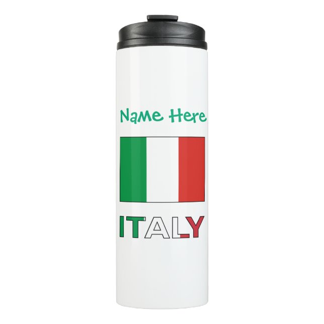 Italy Italian Flag Green Personalization Thermal Tumbler (Front)