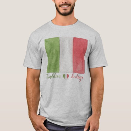 Italy Italian Flag Heart HistoryTradition Heritage T_Shirt