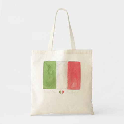 Italy Italian Flag Heart Pride Tradition Heritage  Tote Bag