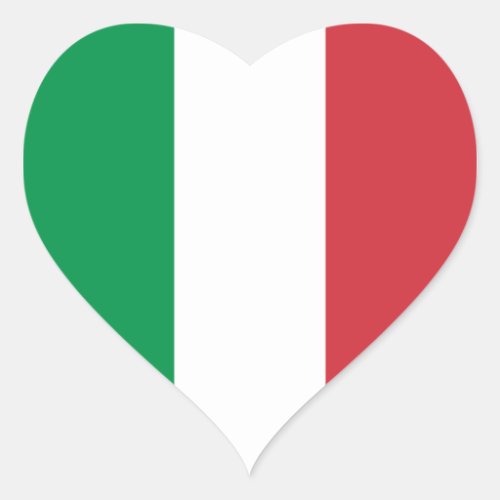 ItalyItalian Flag Heart Sticker