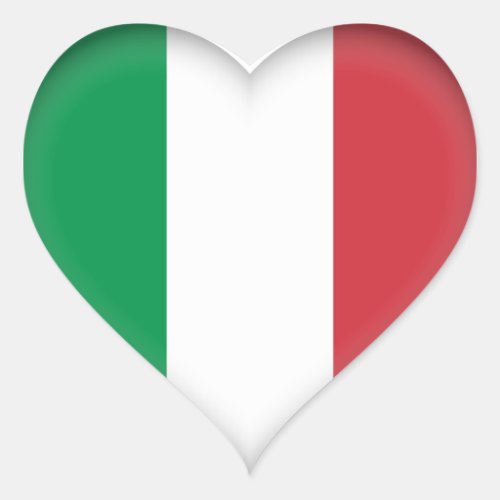 Italy Italian Flag Heart Sticker