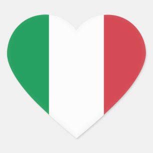 Italy (Italian) Flag Heart Sticker