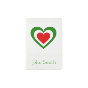 Italy/Italian flag Hearts Personnalised Passport Holder