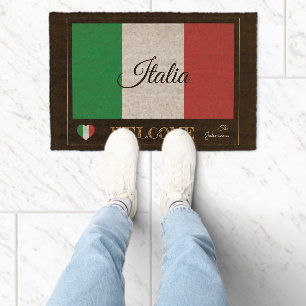 Italy & Italian Flag house mat /sports Welcome