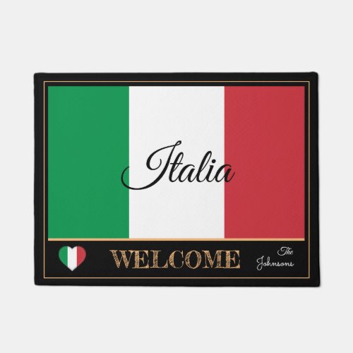 Italy  Italian Flag house mat sports Welcome