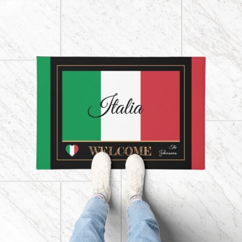 Italy  Italian Flag house mat sports Welcome