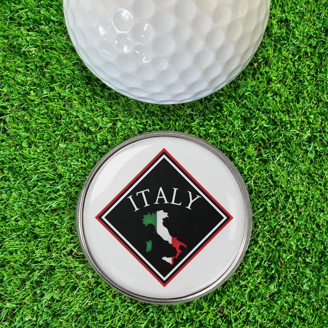 Italy Italian Flag Italia Map Black Diamond Golf Ball Marker (italy map italian flag golf ball marker)