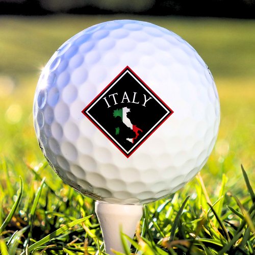Italy Italian Flag Italia Map Black Diamond Golf Balls