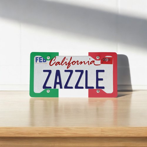 Italy Italian Flag License Plate Frame