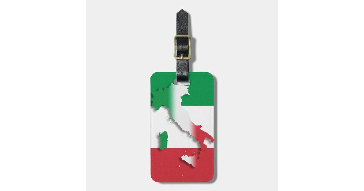 Italy Italian Flag Luggage Tag with Leather Strap Zazzle