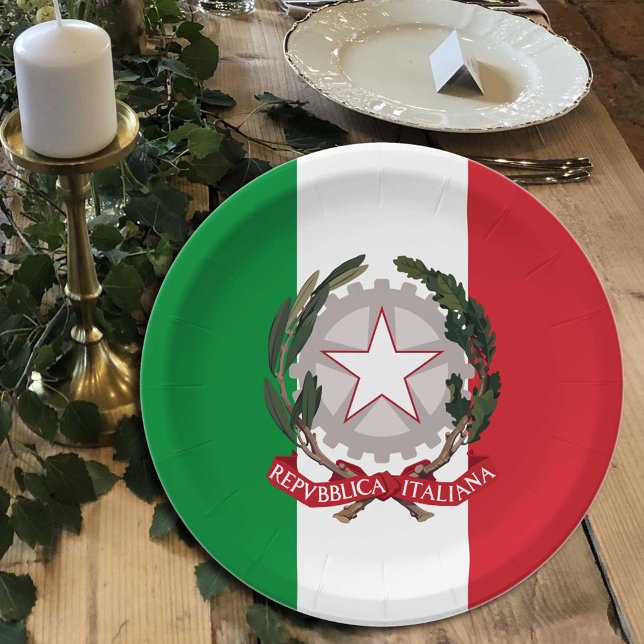 Italy, Italian Flag party, birthday /sport Paper Plates (Creator Uploaded)
