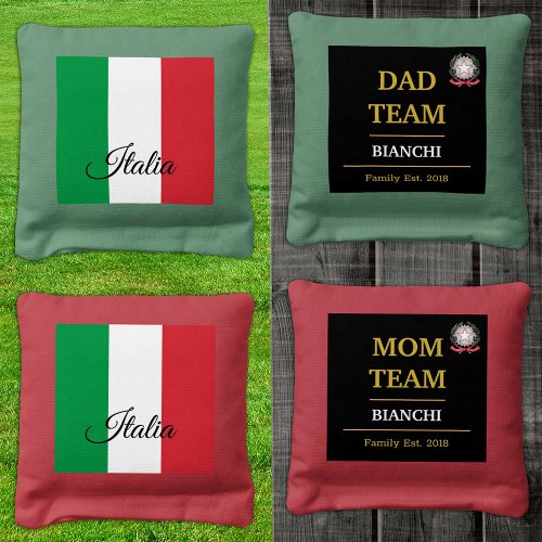 Italy  Italian Flag personalized  Family fun Cornhole Bags