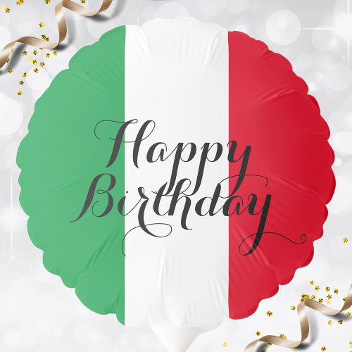 Italy Italian Flag Red White Green Happy Birthday Balloon