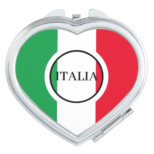 Italy Italian Flag Red White Green Italia Heart Compact Mirror