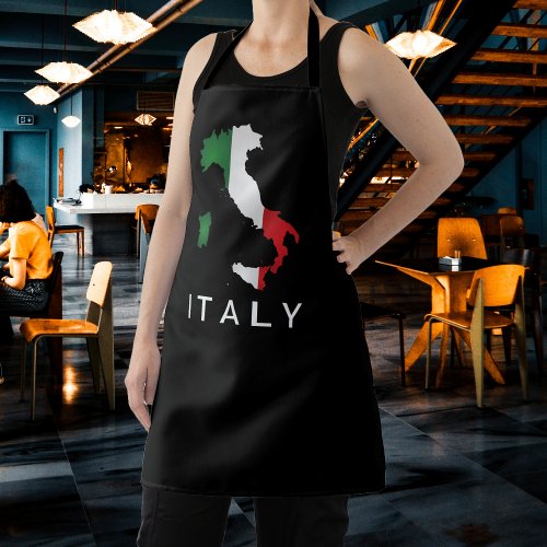 Italy Italian Flag Red White Green Italia Map Apron