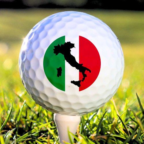 Italy Italian Flag Red White Green Italia Map Golf Balls