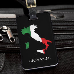 Italy Italian Flag Red White Green Italia Map Luggage Tag