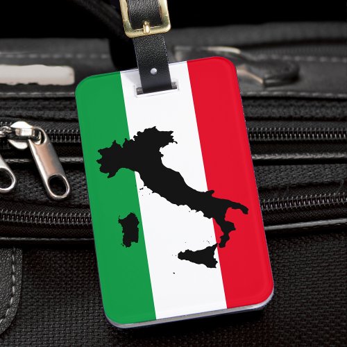 Italy Italian Flag Red White Green Italia Map Luggage Tag