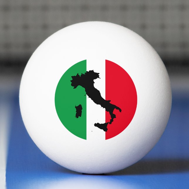 Italy Italian Flag Red White Green Italia Map Ping Pong Ball (italy map italian flag ping pong ball)