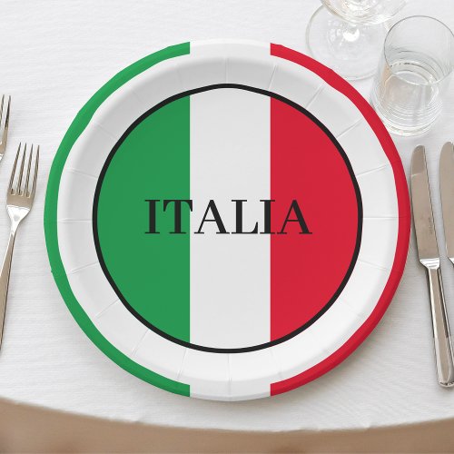 Italy Italian Flag Red White Green Italia Paper Plates