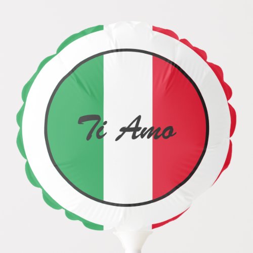 Italy Italian Flag Red White Green Italia Ti Amo Balloon